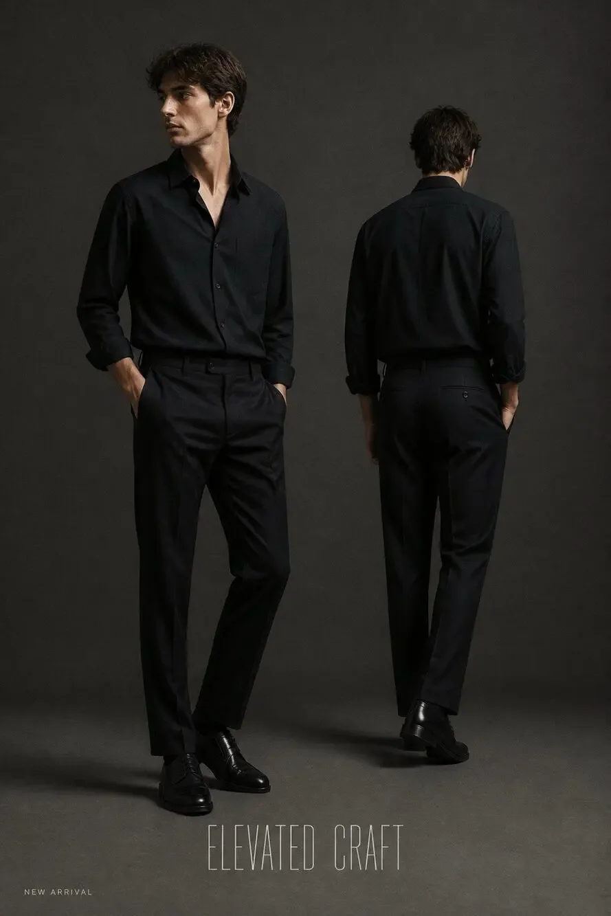 Haggar Classic Fit Stretch Twill Men 34x32 Black Premium No Iron Khaki Pants NWT